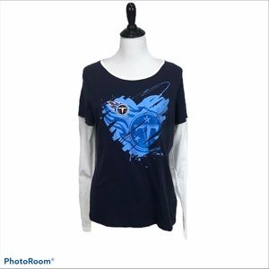 Reebok/Titans round neck long sleeve baseball tee